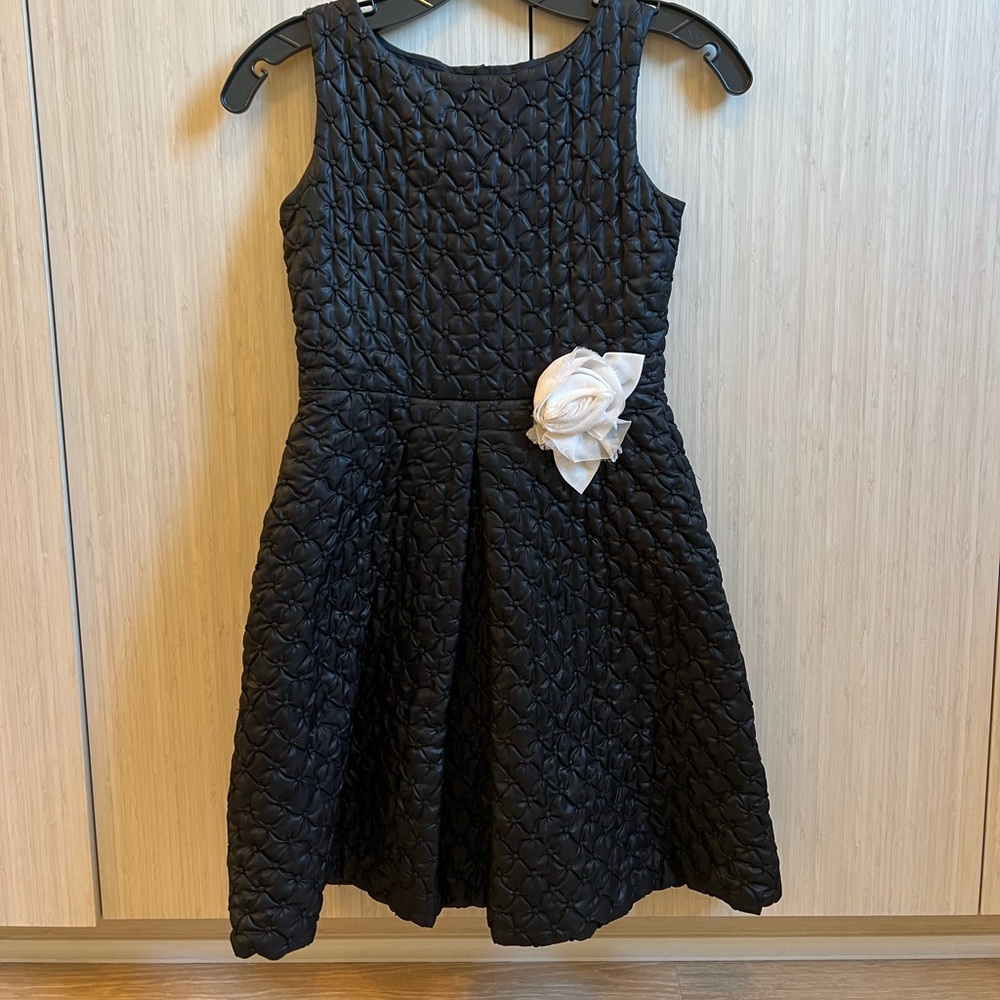 Luxury french navy quilted girls dress
